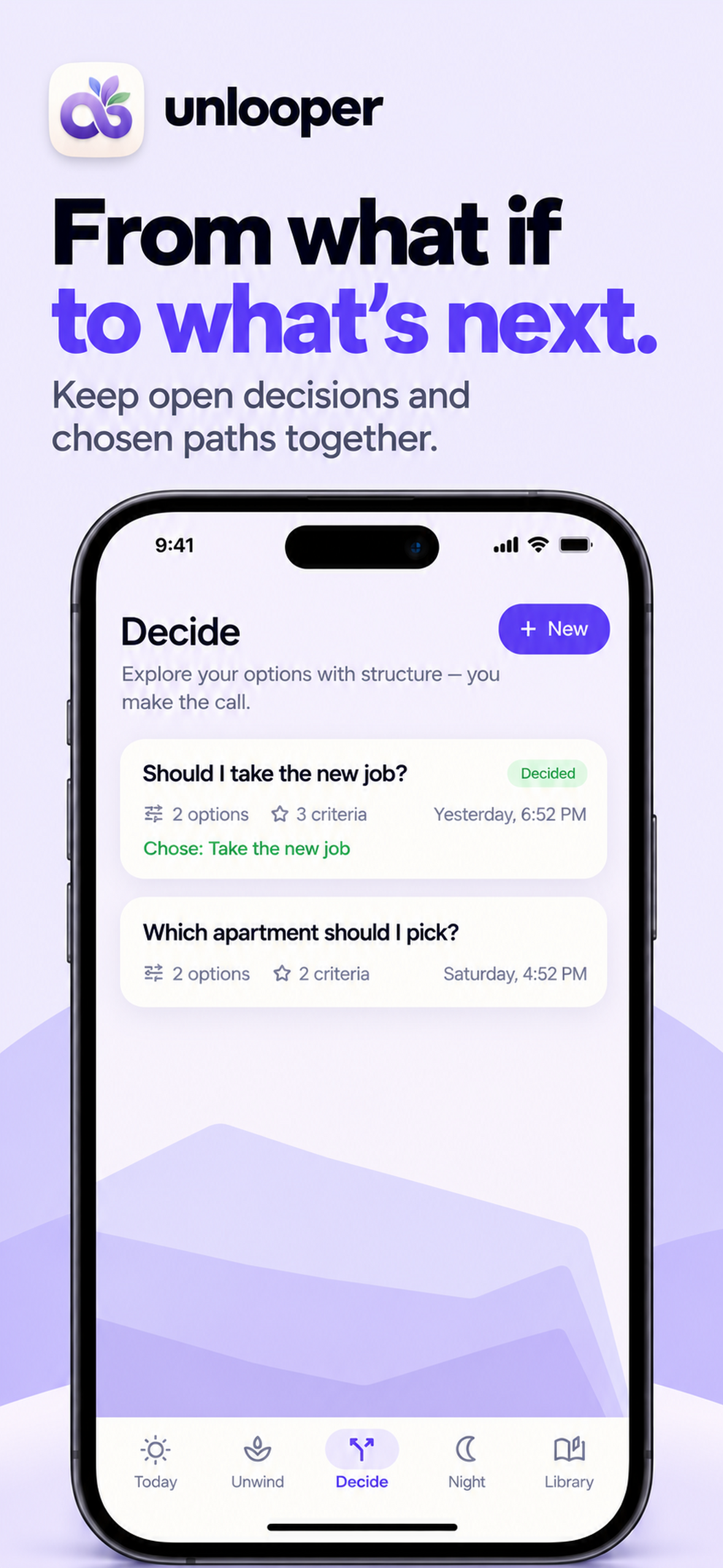 شاشة الخطوة التالية في تطبيق unLooper